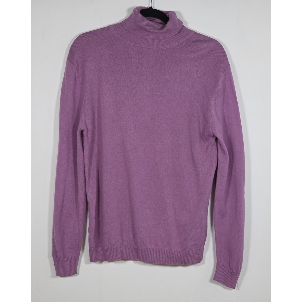 Archer & Wilson Womens L Purple Cashmere Silk Blend Turtleneck Sweater Light